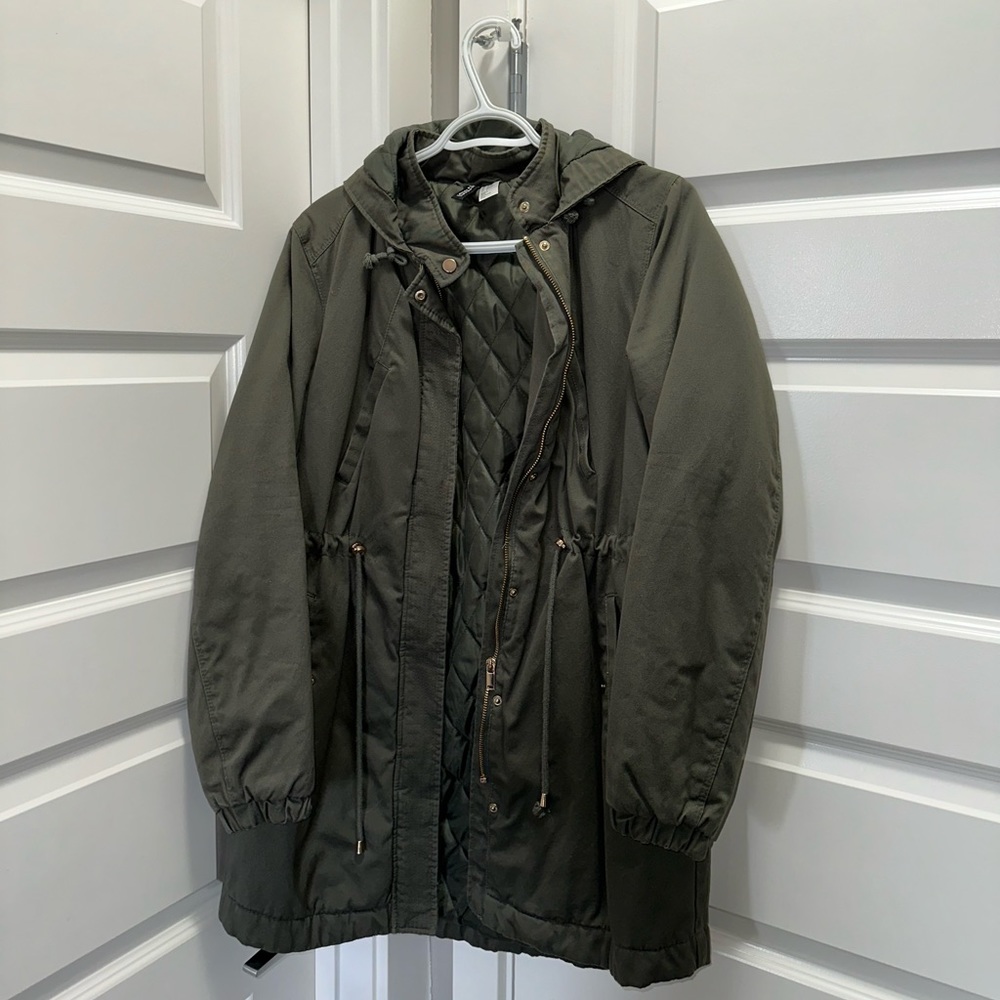 DONATED 🛑 H&M Army Green Utility Mid-Length Jacket